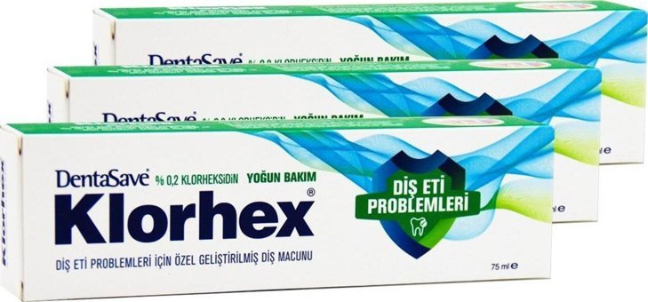 Dentasave Klorhex Yoğun Bakım-Diş Eti Problemleri Tüm Yaşlar Diş Macunu 3x75 ml