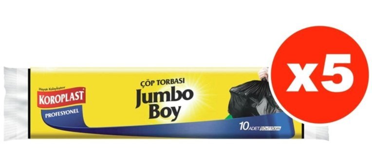 Koroplast Profesyonel Kokulu Jumbo Boy 80x110 cm Çöp Poşeti 5x10 Adet Siyah