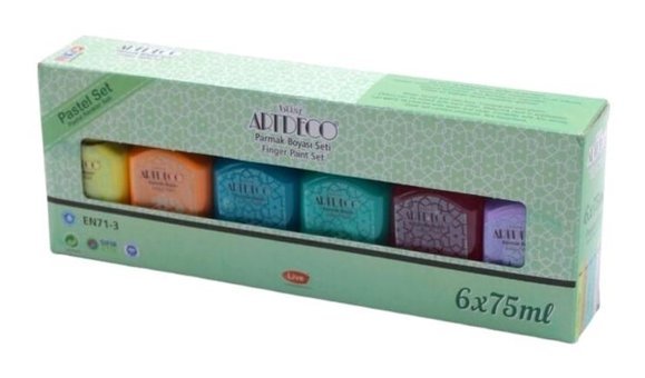 Artdeco Yıkanabilir 75 ml 6'lı Çok Renkli Parmak Boyası