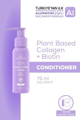 Tresan The Earth Biotin - Kolajen Silikonsuz Sülfatsız Dolgunlaştırıcı - Onarıcı Tuzsuz Zayıf Saçlar İçin Kadın Saç Kremi 75 ml