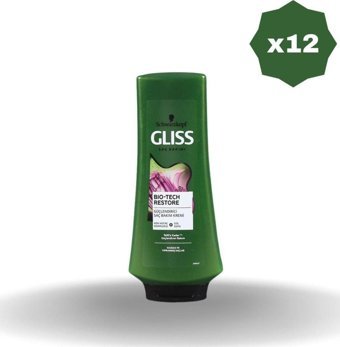 Gliss Biotech Restore Kök Hücre Kompleksi - Gül Suyu Güçlendirici Tüm Saçlar İçin Kadın Saç Kremi 12 x 360 ml