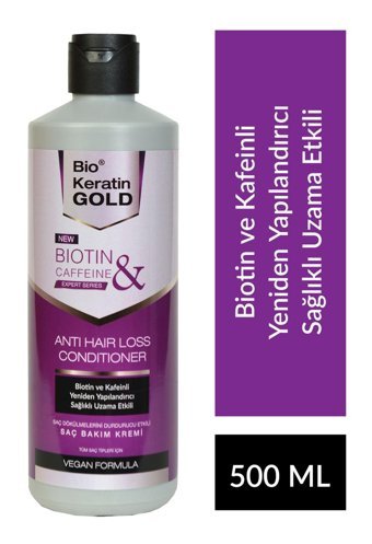 Bio Keratin Gold Biotin - Kafein Sülfatsız Dökülme Karşıtı Tüm Saçlar İçin Unisex Saç Kremi 500 ml