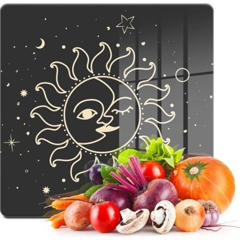 Decovetro Kare My Kitchen Horoscope Desenli 30X30 Cam Orta Boy Siyah Kesme Tahtası