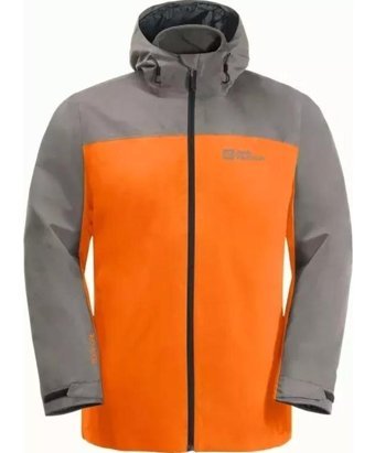 Jack Wolfskin Taubenberg 3in1 Softshell Gore Tex Su Geçirmez Fermuarlı Polyester Erkek Outdoor Mont Turuncu