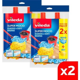 Vileda Supermocio 4'lü Yedek Paspas Mavi-Sarı