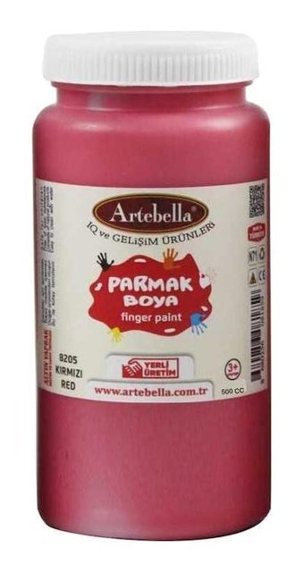 Artebella 500 ml Kırmızı Parmak Boyası