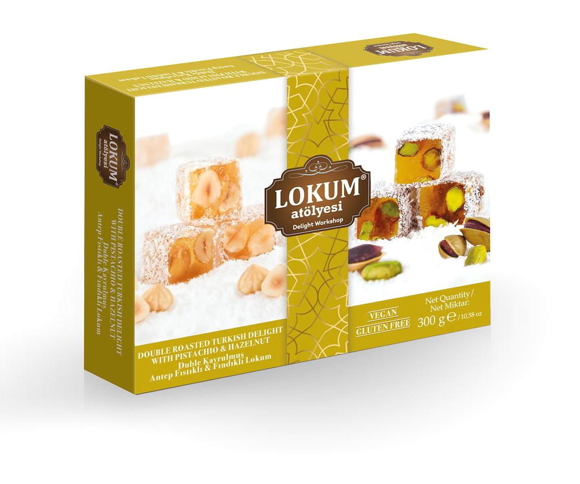 Lokum Atolyesi Antep Fıstıklı-Fındıklı Duble Lokum 300 gr