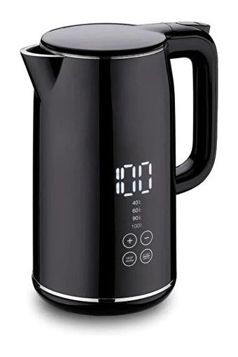 Korkmaz Opal A960 Çelik 1.7 lt 1800 W Işıklı Klasik Siyah Kettle