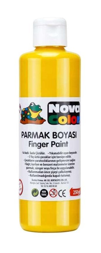 Nova Color NC-441 Yıkanabilir 250 gr Tekli Sarı Parmak Boyası