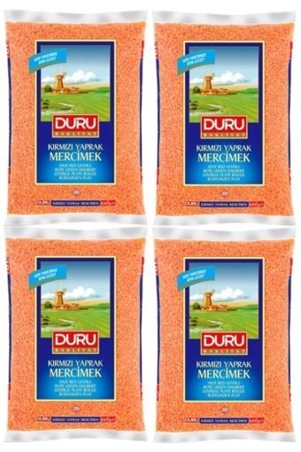 Duru Bakliyat Kırmızı Yaprak Mercimek 4x1 kg