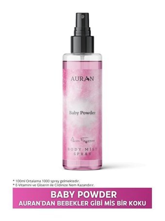 Auron Baby Powder Bebek Pudrası Kadın Vücut Spreyi 100 ml