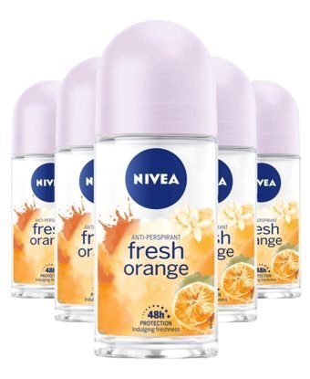 Nivea Fresh Orange Pudrasız Ter Önleyici Antiperspirant Roll-On Kadın Deodorant 5x50 ml