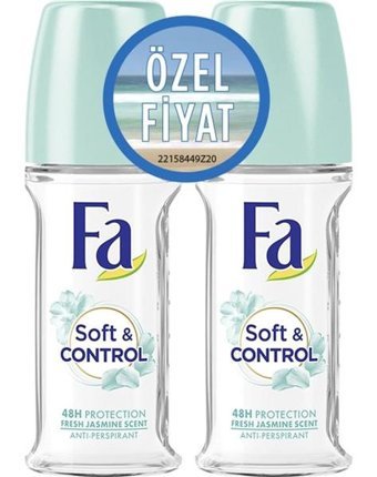 Fa Soft & Control Pudrasız Ter Önleyici Antiperspirant Roll-On Kadın Deodorant 2x50 ml