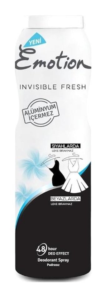 Emotion Black & White Invisible Fresh Black & White Pudrasız Ter Önleyici Sprey Kadın Deodorant 150 ml