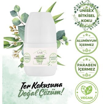 Lar Herbal Temiz Pudrasız Ter Önleyici Organik Roll-On Unisex Deodorant 50 ml