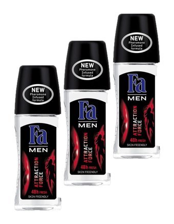 Fa Attaction Force Pudrasız Ter Önleyici Antiperspirant Roll-On Erkek Deodorant 3x50 ml