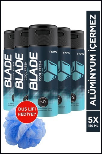 Blade Cool Fresh Pudrasız Ter Önleyici Antiperspirant Sprey Erkek Deodorant 5x150 ml