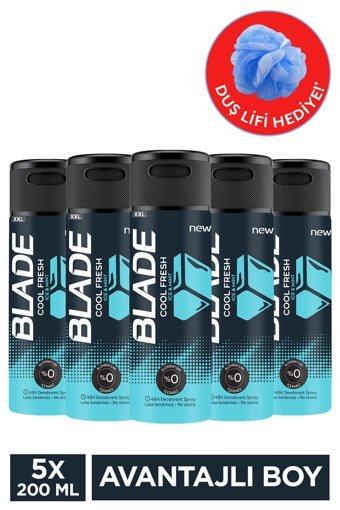 Blade Cool Fresh Pudrasız Ter Önleyici Antiperspirant Sprey Erkek Deodorant 5x200 ml