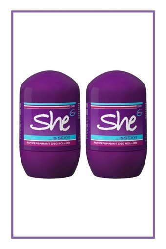 She Is Sexy Pudrasız Ter Önleyici Antiperspirant Roll-On Kadın Deodorant 2x40 ml