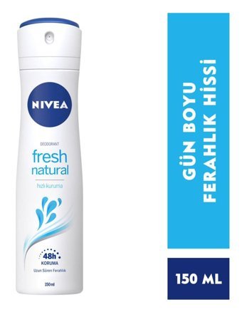 Nivea Natural Fresh Pudralı Ter Önleyici Organik Antiperspirant Sprey Kadın Deodorant 150 ml