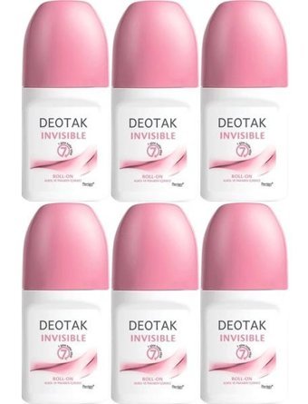 Deotak Invisible Pudrasız Roll-On Kadın Deodorant 6x35 ml