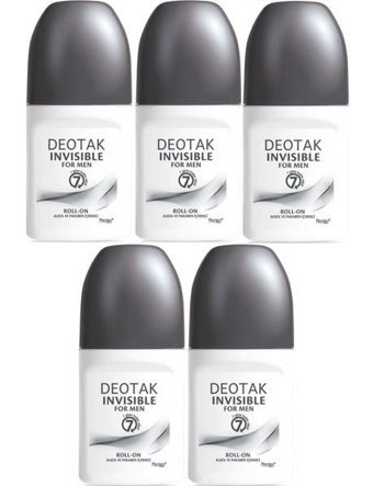 Deotak Invisible Pudrasız Roll-On Erkek Deodorant 5x35 ml