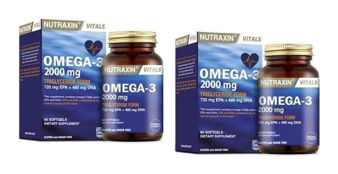 Nutraxin Vitals Omega 3 Kapsül 2000 mg 120 Adet