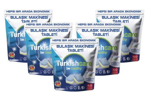 Turkishcare Premium Ekonomik Tablet Bulaşık Makinesi Deterjanı 5x40 Adet