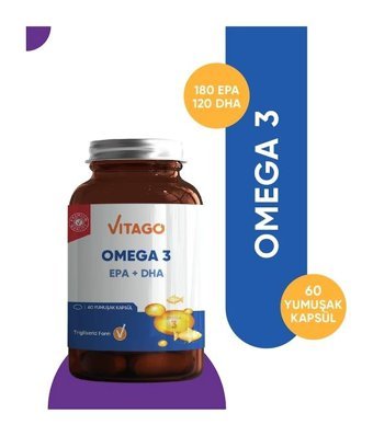 Vitago Omega 3 EPA + DHA Omega 3 Kapsül 500 mg 60 Adet