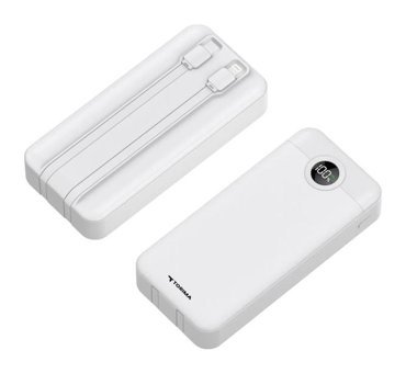 Torima TRM-1025 20000 mAh Hızlı Şarj Dijital Göstergeli USB Çoklu Kablolu Powerbank Beyaz