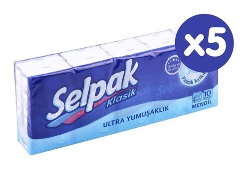 Selpak Cep Mendili Kağıt Peçete 5x10'lu