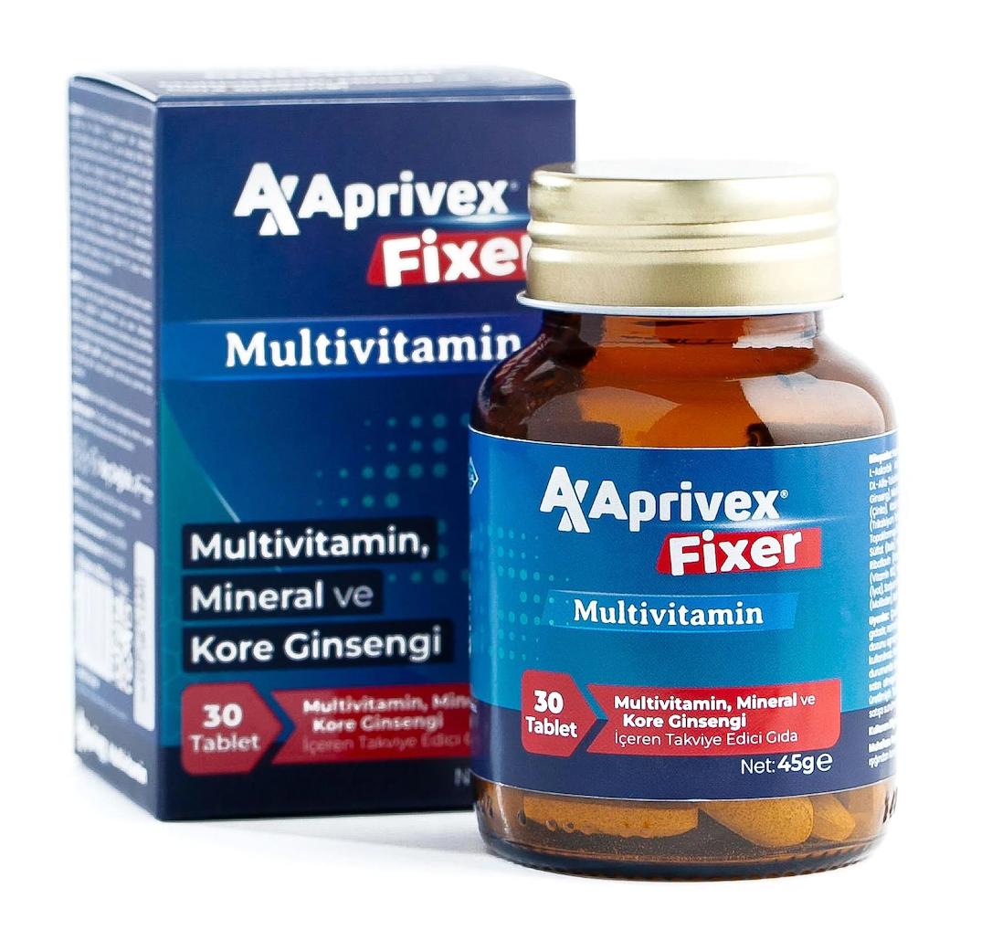 Aprivex Fixer MultiMineral Aromasız Yetişkin Mineral 30 Adet Tablet