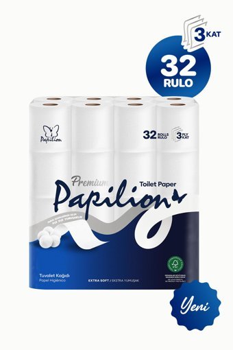 Papilion Premium 3 Katlı 32'li Rulo Tuvalet Kağıdı