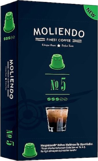 Moliendo Finest Coffee No:5 10'lu Espresso Kapsül Kahve