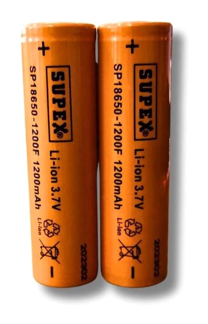 Supex 18650 3.7 V 1200 mAh Li-ion AA / Kalem Pil 2'li