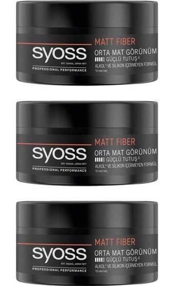 Syoss Fiber High Control Mat Krem Orta Keratinli 3x100 ml Wax