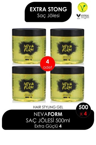 Nevaform Extra Ekstra Sert No:4 Parlak Jel Ekstra Sert Vegan 4x500 ml Jöle