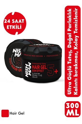 Nishman Ultra Hold No:5 Parlak Jel Sert Su Bazlı 300 ml Jöle