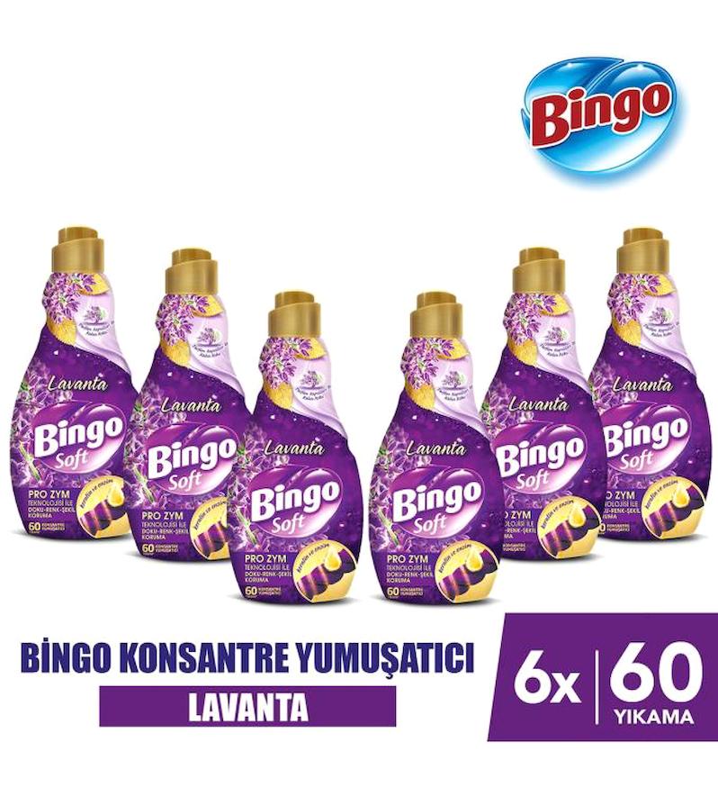 Bingo Soft Konsantre Lavanta 360 Yıkama Yumuşatıcı 6x1.44 lt