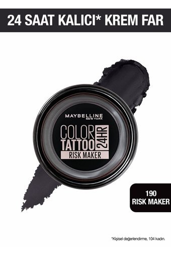 Maybelline New York 190 Risk Maker Krem Mat Tekli Far Siyah