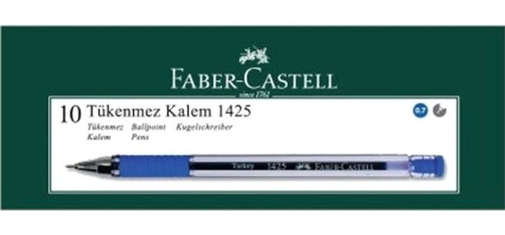 Faber-Castell Tek Renkli 0.7 mm İğne Uçlu Set Mavi 10'lu Tükenmez Kalem