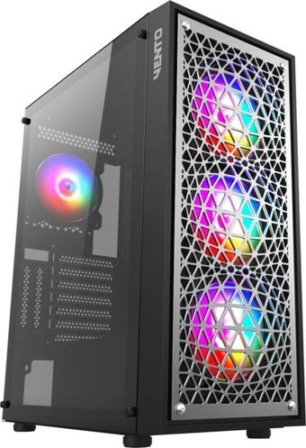 Vento Vg18A RGB Mesh 4 Fanlı Siyah Dikey ATX Oyuncu Bilgisayar Kasası