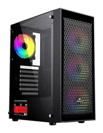 Gamebooster Gb-Pw909B RGB Mesh 1 Fanlı Siyah Dikey ATX Oyuncu Bilgisayar Kasası