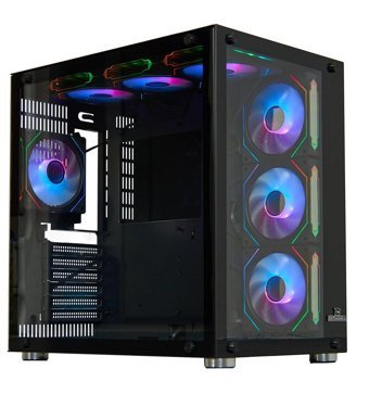 Coldpower Seaview RGB 7 Fanlı Siyah Dikey ATX Oyuncu Bilgisayar Kasası