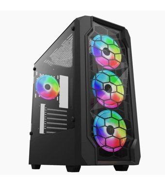 Gamecase Blaster RGB Mesh 4 Fanlı Siyah Dikey ATX Oyuncu Bilgisayar Kasası