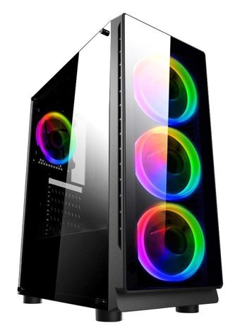 Turbox Dangerzone 192-7 RGB Mesh Sıvı Soğutmalı 4 Fanlı Siyah Dikey ATX Oyuncu Bilgisayar Kasası