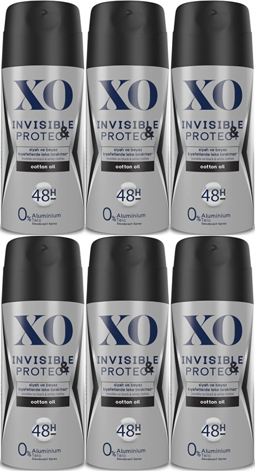 Xo Invisible & Protect Pudrasız Ter Önleyici Sprey Erkek Deodorant 6x150 ml