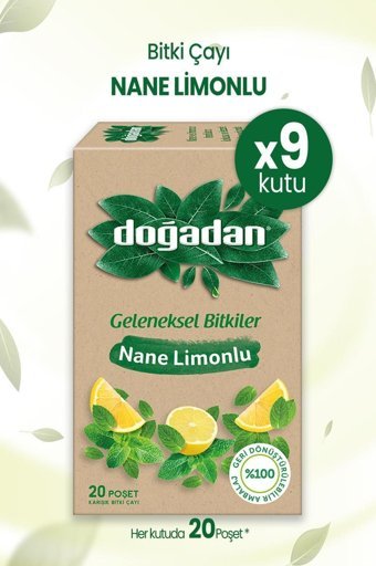 Doğadan Geleneksel Bitkiler Nane Limon Poşet Bitki Çayı 9x20 Adet