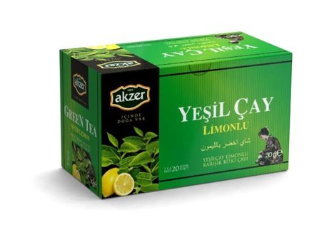 Akzer Premium Limon-Yeşil Poşet Bitki Çayı 20 Adet