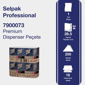 Selpak Professional Premium Kağıt Peçete 18x250'li